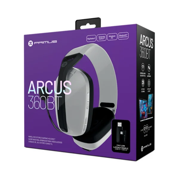 Primus Gaming Arcus 360BT White — Auriculares inalámbricos, Bluetooth, Conexión 2.4GHz, multiplataforma, blanco - Imagen 2