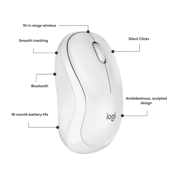 Logitech M240 Mouse compacto inalámbrico, bluetooth - Blanco - Imagen 7