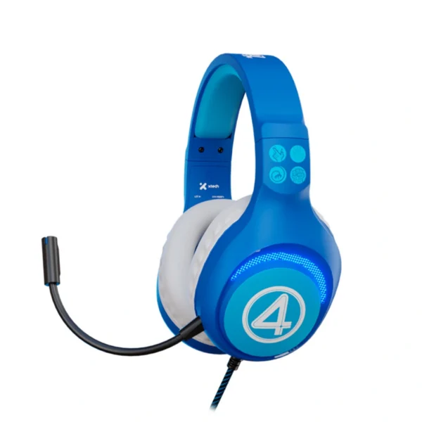 Xtech Headset Fantastic 4 edition — Audífonos alámbricos, estéreo, 3.5mm (TRRS) y USB para alimentación, azul - Imagen 3