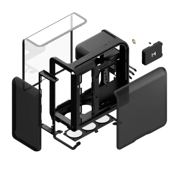 HYTE X50 Pitch Black - Case ATX, vidrio acústico laminado, sin fans - Negro - Imagen 4