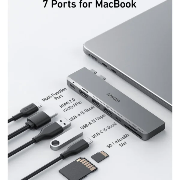 Anker 547 USB-C Hub 7-in-2, para MacBook - Imagen 2