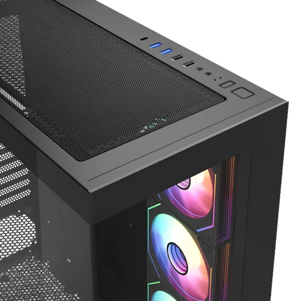 XYZ Titanium View — Caja ATX, 4 Fans ARGB, controlador, Negro - Imagen 6