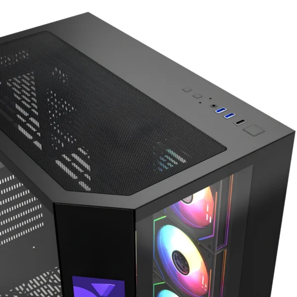 XYZ Neutron — Caja ATX, 4 Fans 120mm RGB, pantalla LCD 8.8" - Negro - Imagen 5