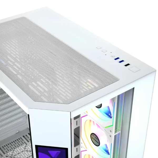 XYZ Neutron White — Caja ATX, 4 Fans 120mm RGB, pantalla LCD 8.8" - Blanco - Imagen 5