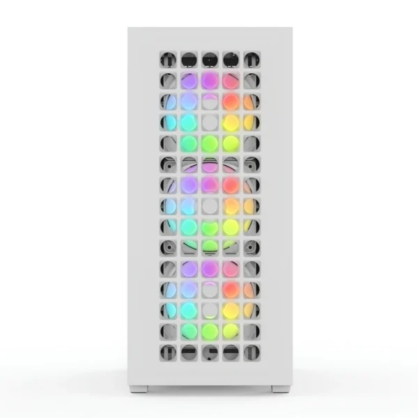 AeroCool D502A — Caja ATX, 4 Fans ARGB, Blanco | D502A-G-WT-V1 - Imagen 2