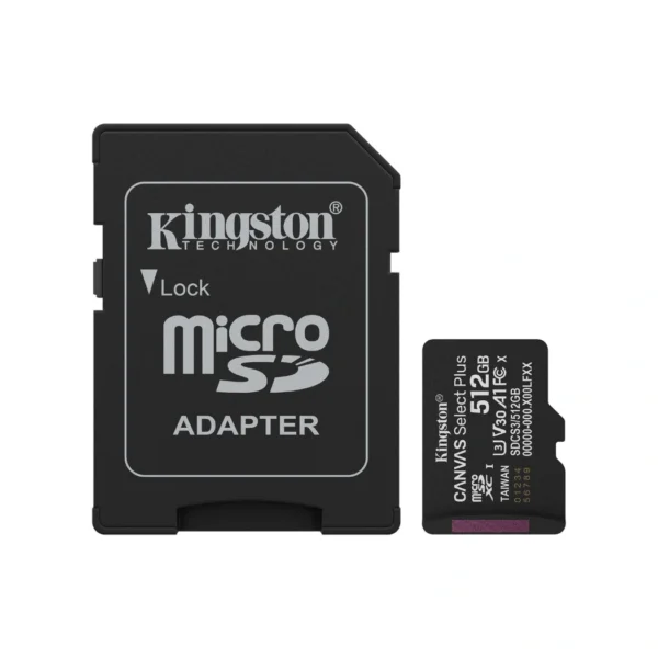 Kingston Canvas Select Plus 512GB — MicroSDXC, Clase 10