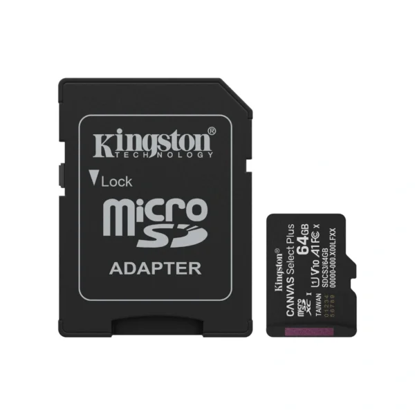 Kingston Canvas Select Plus 64GB — MicroSDXC, Clase 10