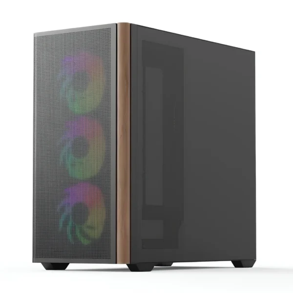 AeroCool D301A — Caja MicroATX, 4 Fans ARGB, Negro | D301A-G-BK-V2 - Imagen 4