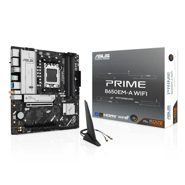 ASUS Prime B650EM-A WiFi — MicroATX, AM5, DDR5, 4 slots | 90MB1LM0-M0EAY0