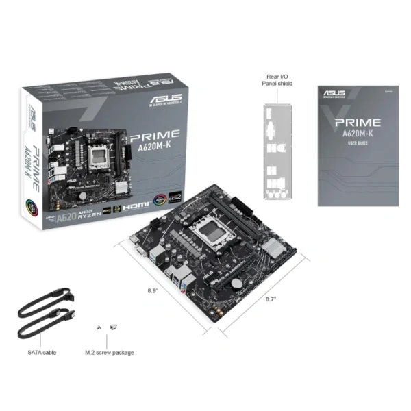 ASUS Prime A620M-K — MicroATX, AM5, DDR5, 2 slots - Imagen 5