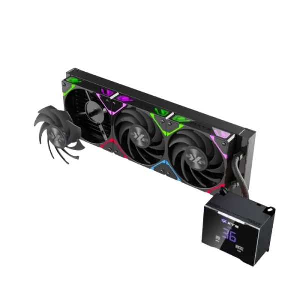 XYZ Hydrotemp 360 Black — AiO 360mm, Pantalla 3.5" GPU/CPU/RPM data - Imagen 2