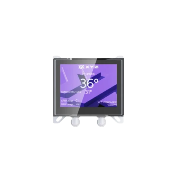 XYZ Hydroview 360 White — Enfriamiento Líquido AiO 360mm, Pantalla 3.5" personalizada, socket LGA1851/1700-AM5/AM4, blanco - Imagen 3