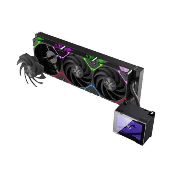 XYZ Hydroview 360 Black — Enfriamiento Líquido AiO 360mm, Pantalla 3.5" personalizada, socket LGA1851/1700-AM5/AM4, negro - Imagen 2