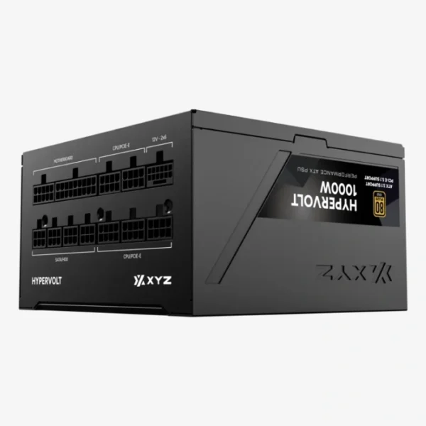 XYZ Hypervolt 1000W 80+ Gold — Fuente de poder, modular, soporte ATX 3.1 y PCIe 5.1, certificado por Cybenetics - Imagen 2