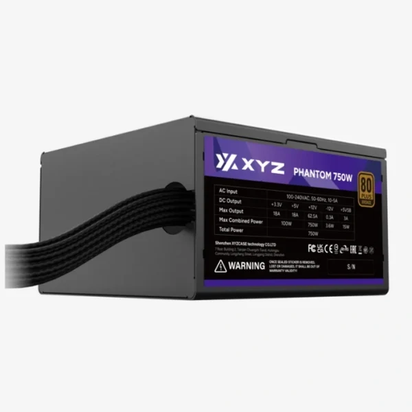 XYZ Phantom 750W A-RGB 80+ Bronce — Fuente de poder, cables planos, PFC activo - Imagen 3