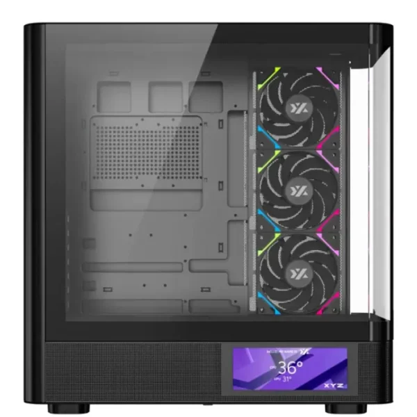 XYZ Quantum PRO Black — Caja ATX, 4 Fans ARGB, Pantalla 6.2″, negro - Imagen 2
