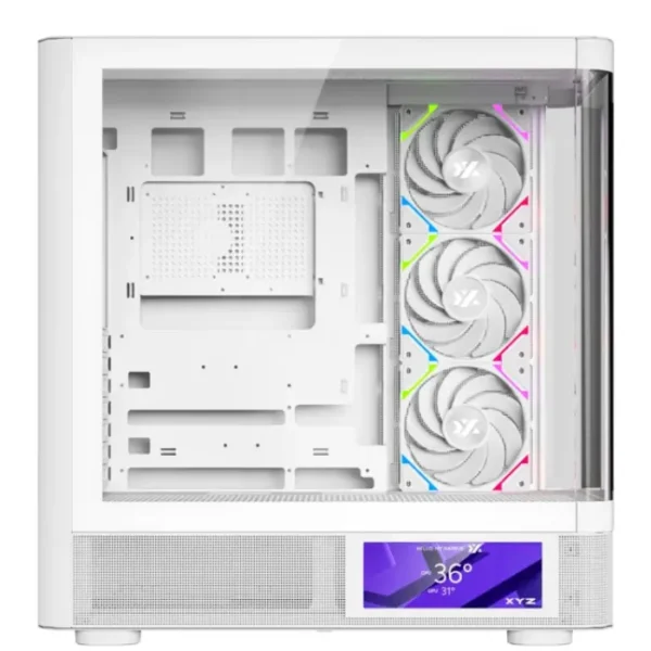 XYZ Quantum PRO White — Caja ATX, 4 Fans ARGB, Pantalla 6.2″, blanco - Imagen 2