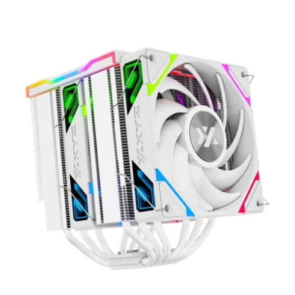 XYZ Thermax 6 Pro Duo White — Disipador de aire, ARGB, pantalla digital, altura 164mm, socket LGA1851/1700-AM5/AM4, blanco - Imagen 2