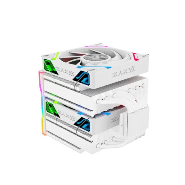 XYZ Thermax 6 Pro Duo White — Disipador de aire, ARGB, pantalla digital, altura 164mm, socket LGA1851/1700-AM5/AM4, blanco - Imagen 3
