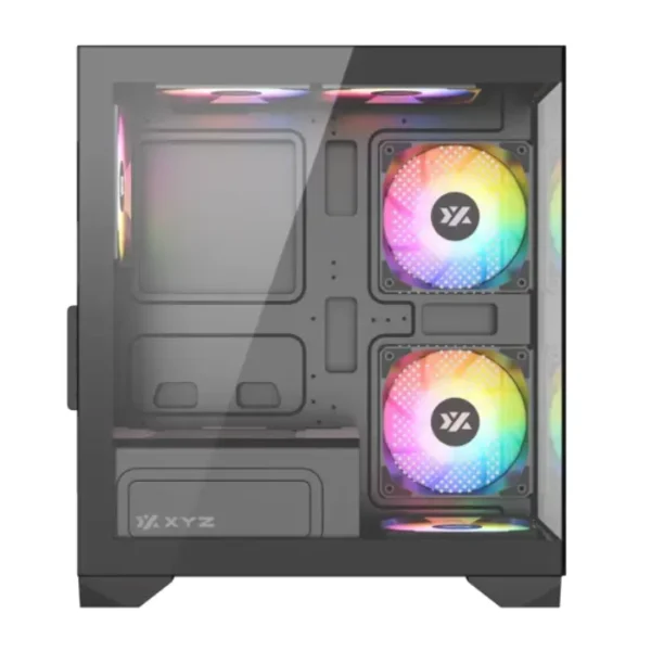 XYZ Titanium View Lite Black — Caja microATX, 6 Fans ARGB, negro - Imagen 3