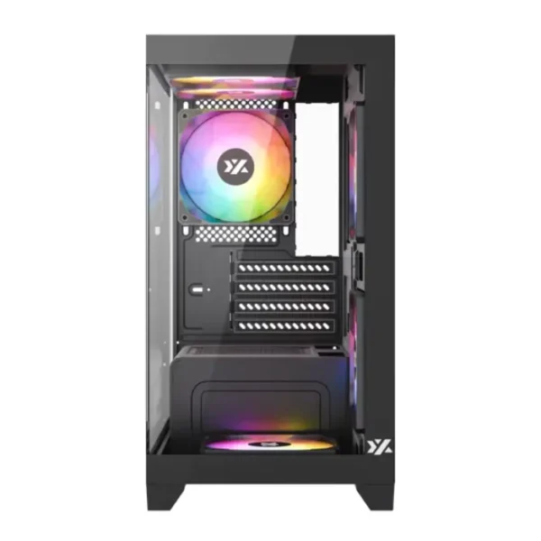 XYZ Titanium View Lite Black — Caja microATX, 6 Fans ARGB, negro - Imagen 4