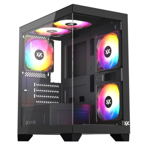 XYZ Titanium View Lite Black — Caja microATX, 6 Fans ARGB, negro - Imagen 2