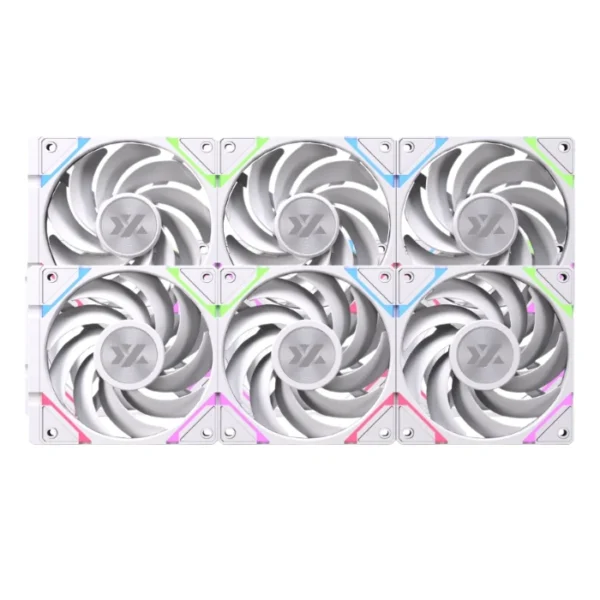 XYZ Vortex Pro A-RGB White  — Kit 3 Fans 120mm ARGB, conexión inalámbrico, reversible, 62.7CFM, blanco - Imagen 4