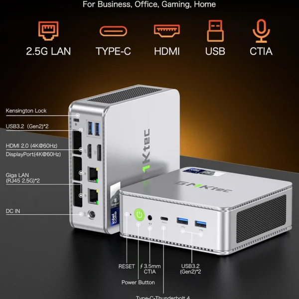 GMKtec NucBox K9 Mini PC — Intel Ultra 5 125H | 16GB | 512GB SSD | W11 Pro - Imagen 6