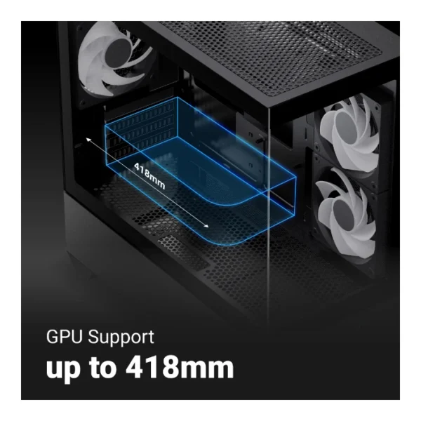 AeroCool P300D Digi — Caja MicroATX, 3 Fans ARGB, Negro | P300D DIGI-G-BK-V1 - Imagen 6