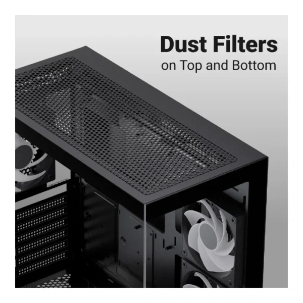 AeroCool P300D Digi — Caja MicroATX, 3 Fans ARGB, Negro | P300D DIGI-G-BK-V1 - Imagen 4