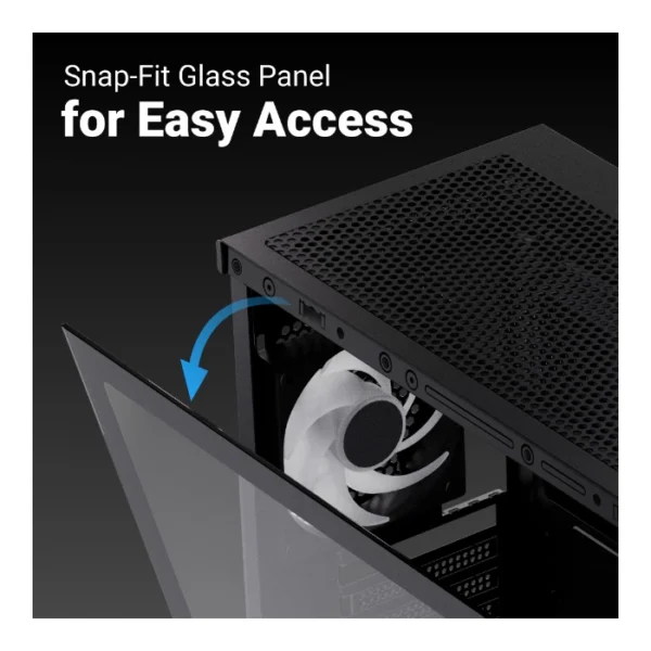 AeroCool P300D Digi — Caja MicroATX, 3 Fans ARGB, Negro | P300D DIGI-G-BK-V1 - Imagen 5