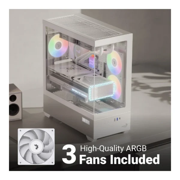 AeroCool P500D Digi — Caja ATX, 3 Fans ARGB, Negro | P500D DIGI-G-BK-V1 - Imagen 2