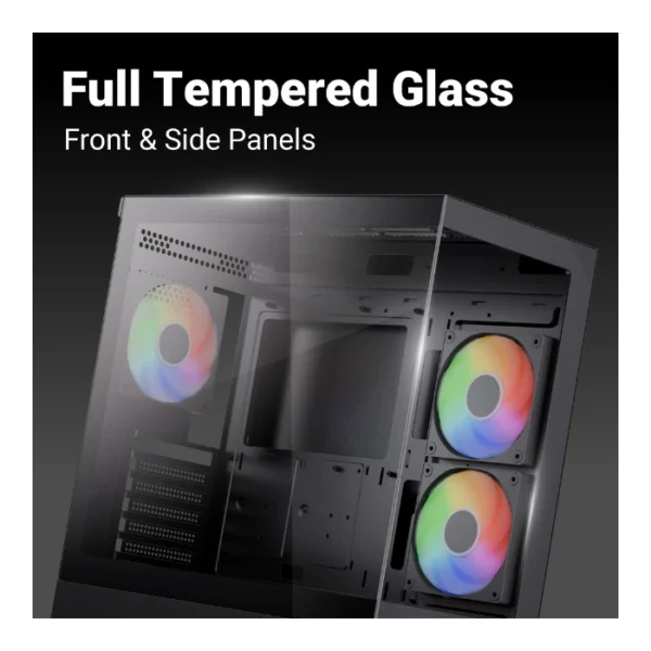 AeroCool P500D Digi — Caja ATX, 3 Fans ARGB, Negro | P500D DIGI-G-BK-V1 - Imagen 3