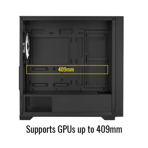 AeroCool Tern Mini — Caja MicroATX, 4 Fans ARGB, PWM ARGB hub, Negro | TERN MINI-G-BK-V2 - Imagen 7