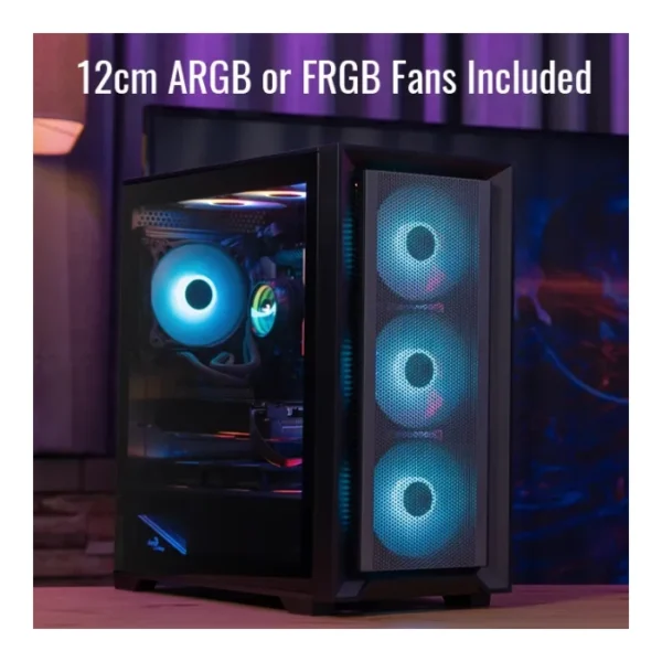 AeroCool Tern Mini — Caja MicroATX, 4 Fans ARGB, PWM ARGB hub, Negro | TERN MINI-G-BK-V2 - Imagen 3
