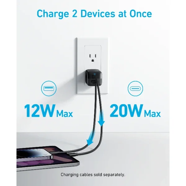 Anker 323 Charger (33W) — Cargador 33W | Carga rápida | Negro - Imagen 3