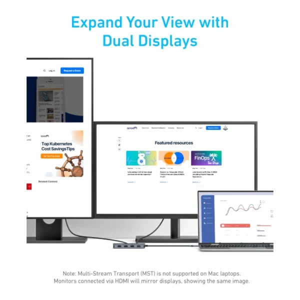 Anker USB-C Hub (7-in-1, Dual Display) - Imagen 4