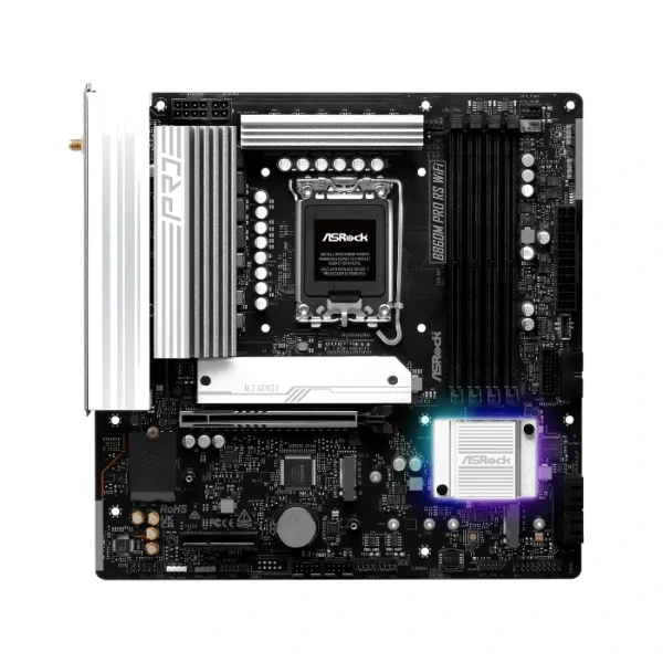 ASRock B860M PRO RS WiFi — MicroATX, LGA 1851, DDR5, 4 slots - Imagen 2