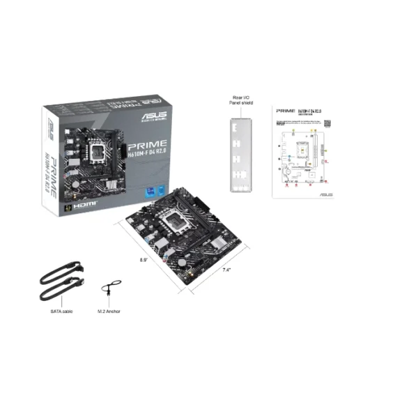 ASUS Prime H610M-F D4 R2.0 — MicroATX, LGA 1700, DDR4, 2 slots | 90MB1H70-M0EAY0 - Imagen 5