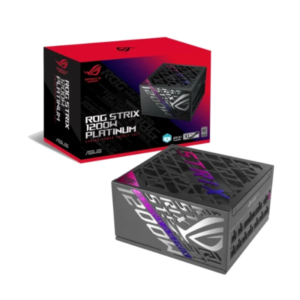 ASUS ROG Strix 1200W Platinum PCIE5 — Fuente de Poder ATX Full Modular, MOSFETs de GaN, Negro | ROG-STRIX-1200P-GAMING - Imagen 2
