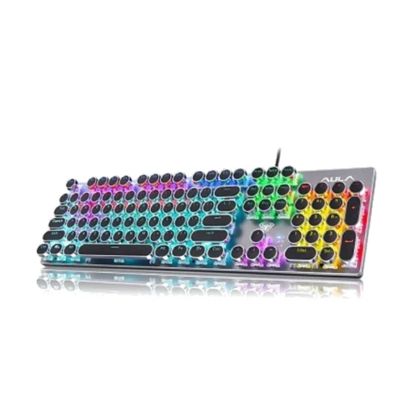 AULA S2016 Retro — Teclado mecánico, inglés, alámbrico - Gris - Imagen 2