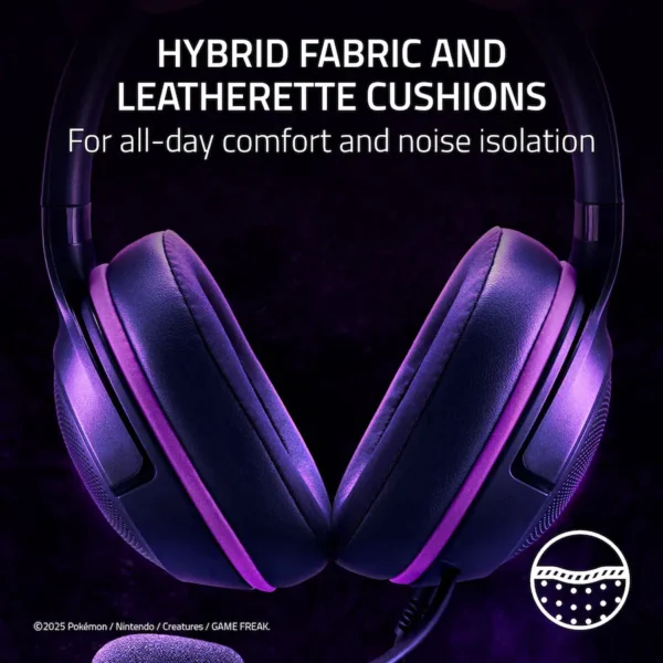 Razer Kraken Kitty V2 Gengar Edition — Auricular alámbrico, multiplataforma, Stereo, Surround 7.1, morado - Imagen 4