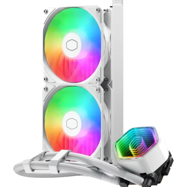 Cooler Master MasterLiquid 240 Core II ARGB White — Enfriador líquido AiO 240mm, socket AM4, AM5, LGA 1700, LGA 1851, Blanco | MLW-D24M-A18PA-RW - Imagen 2