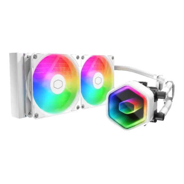 Cooler Master MasterLiquid 240 Core II ARGB White — Enfriador líquido AiO 240mm, socket AM4, AM5, LGA 1700, LGA 1851, Blanco | MLW-D24M-A18PA-RW - Imagen 3