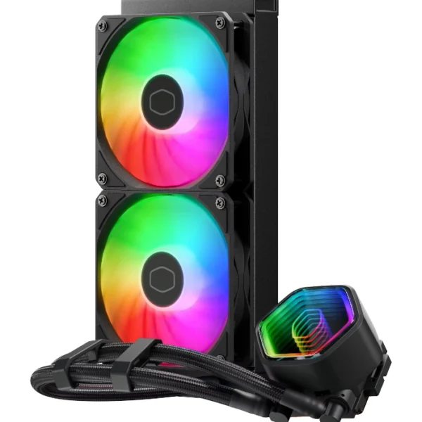 Cooler Master MasterLiquid 240 Core II — Enfriador líquido AiO 240mm, socket AM4, AM5, LGA 1700, LGA 1851, Negro | MLW-D24M-A18PA-R1 - Imagen 2