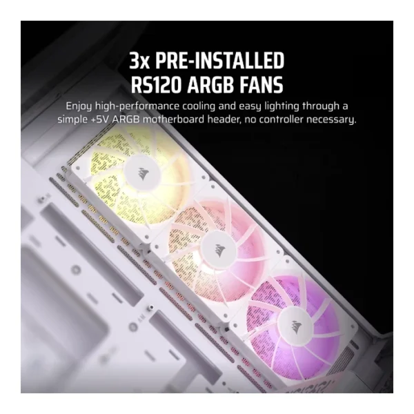 Corsair 3500X ARGB — Caja ATX, 3 Fans 120mm, blanco | CC-9011279-WW - Imagen 4
