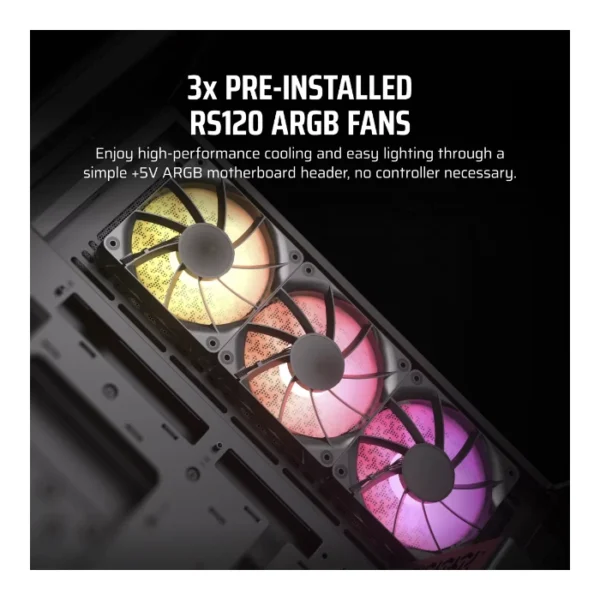 Corsair 3500X ARGB — Caja ATX, 3 Fans 120mm, negro | CC-9011278-WW - Imagen 4