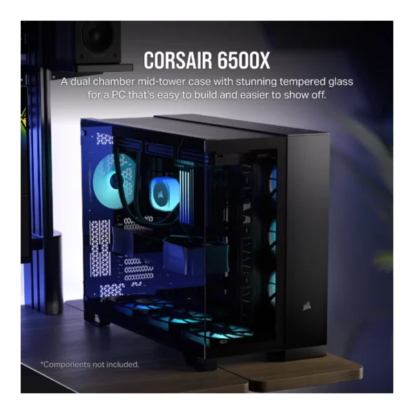 Corsair 6500X Dual Chamber — Caja ATX, Sin Fans, negro - Imagen 2