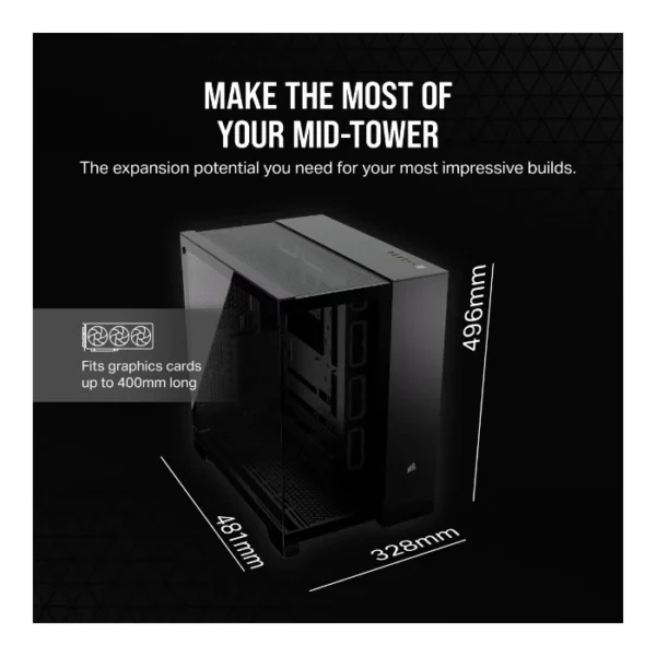 Corsair 6500X Dual Chamber — Caja ATX, Sin Fans, negro - Imagen 3