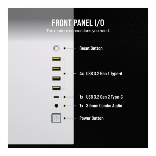 Corsair 6500X Dual Chamber — Caja ATX, Sin Fans, blanco - Imagen 7
